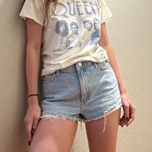 BDG's Girlfriend High-Waisted Denim Short in Light Blue